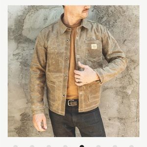 Bradley Mountain Edison Chore Coat Jacket Blazer Tan Khaki Medium